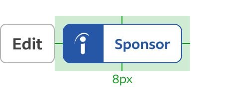 Sponsor button with 8px margin