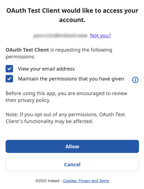 2: User experience for user authenticates with OAuth