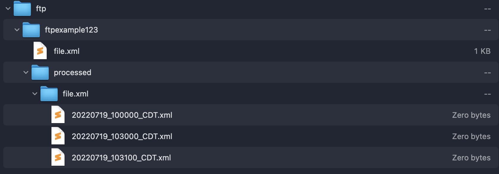 File directory where Indeed uploads an empty file