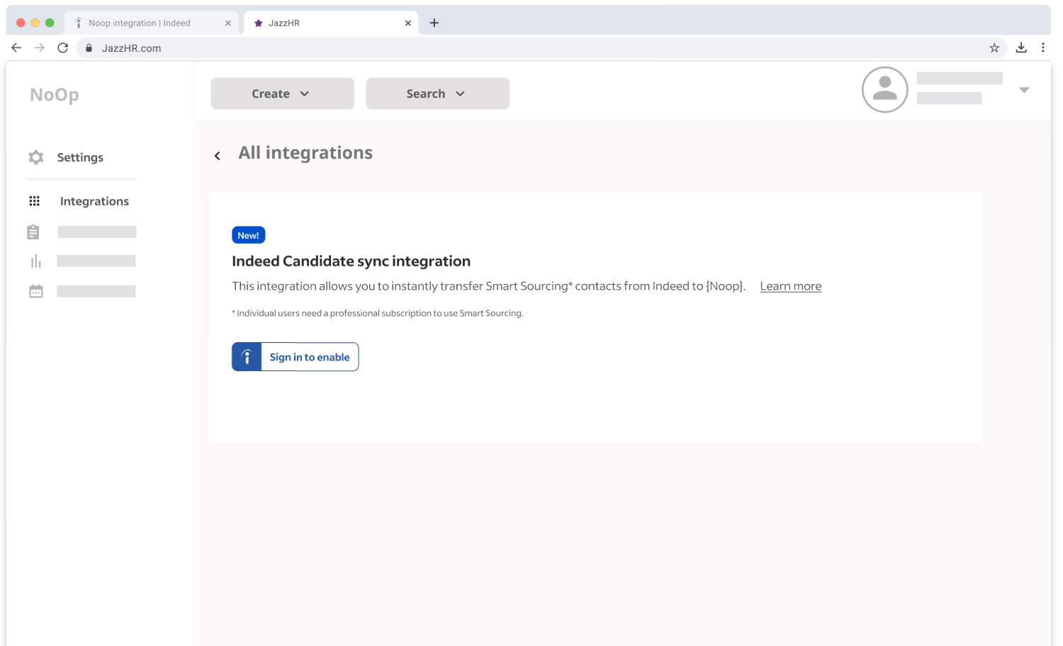Register sample ATS mockup
