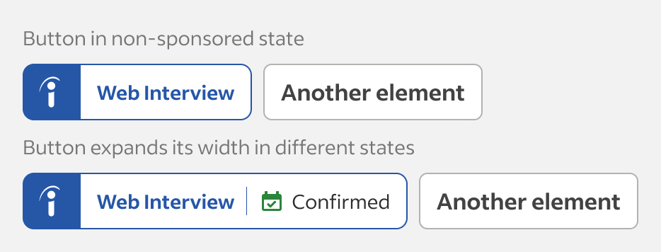 Button width changes in different states, doesn't overlap with other UI
