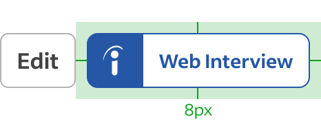 Web Interview button has 8-pixel margin on all sides